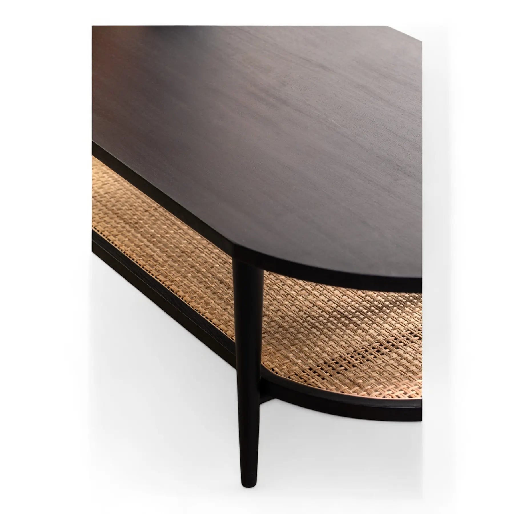 Black Oval Coffee Table/Rattan Coffee Table/Oval Top & Rattan self Coffee Table coffee table  airy design jlhomedecor2021.myshopify.com