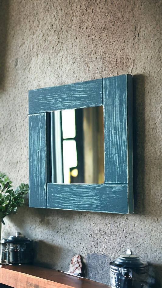 Mirror Frame Blue Rustic