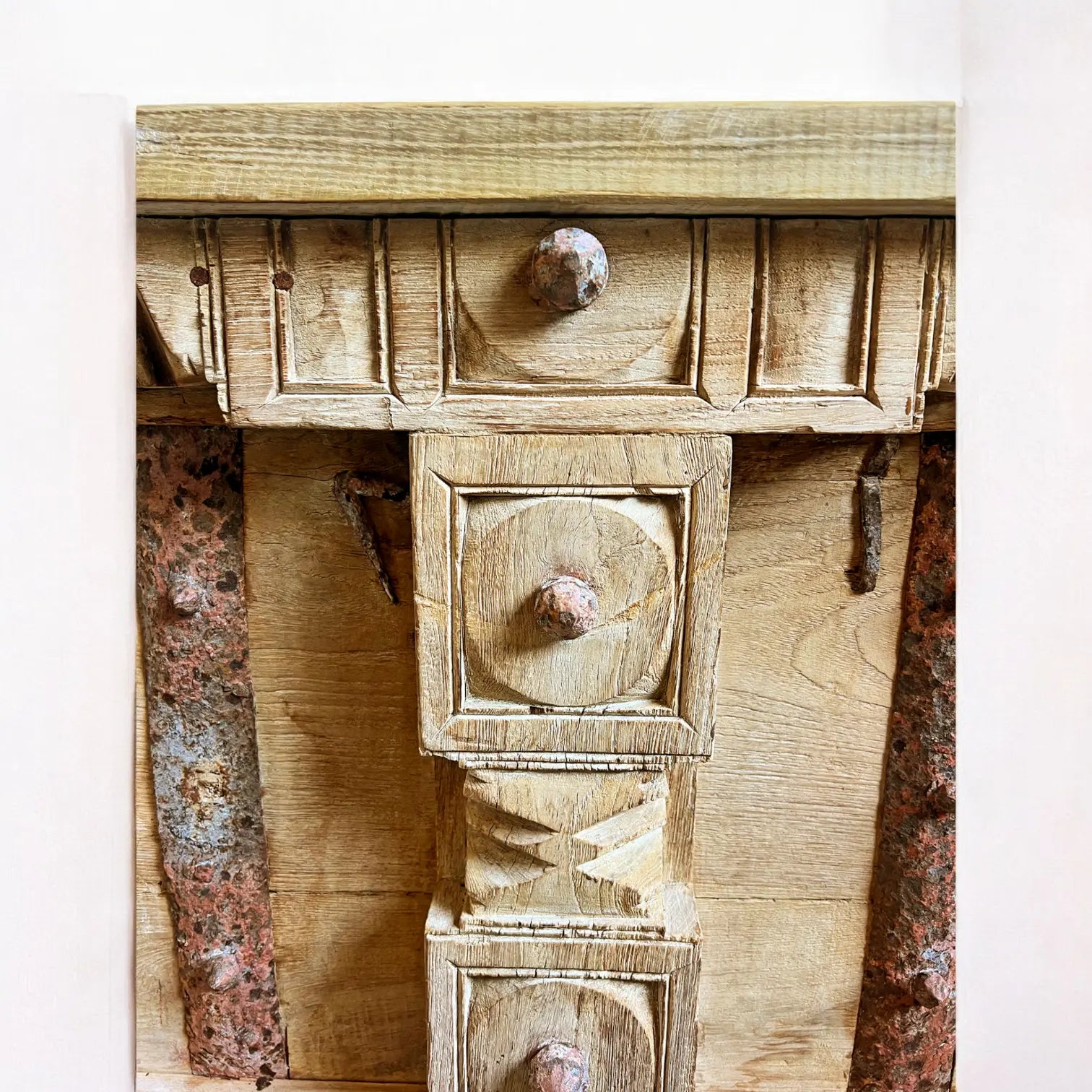 Old Wooden White Rustic Console Table Console Table  Antique Distressed Console jlhomedecor2021.myshopify.com