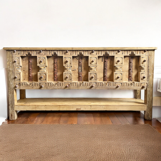 Old Wooden White Rustic Console Table