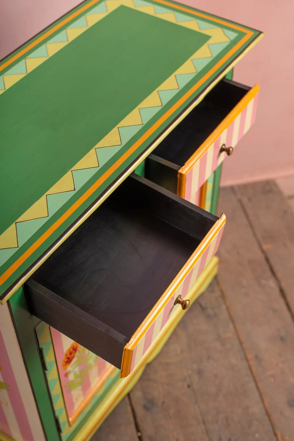 Marigold Hand Painted Mango Wood Cabinet/ SideBoard Table, Home Decor Table,Bedroom Table, Side Table By J.L.HOME DECOR - J.L.HOME DECOR