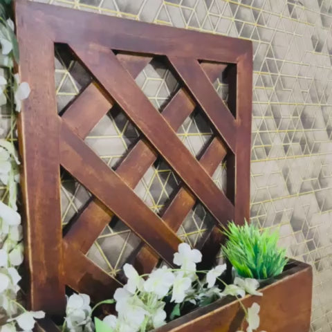 Wooden Wall Hanging Planter Walnut Brown