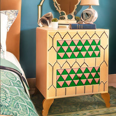 Jaipur Style Mango Wood Hand Painted Bedside Cabinet/ SideBoard Table, Home Decor Table,Bedroom Table, Side Table By J.L.HOME DECOR - J.L.HOME DECOR