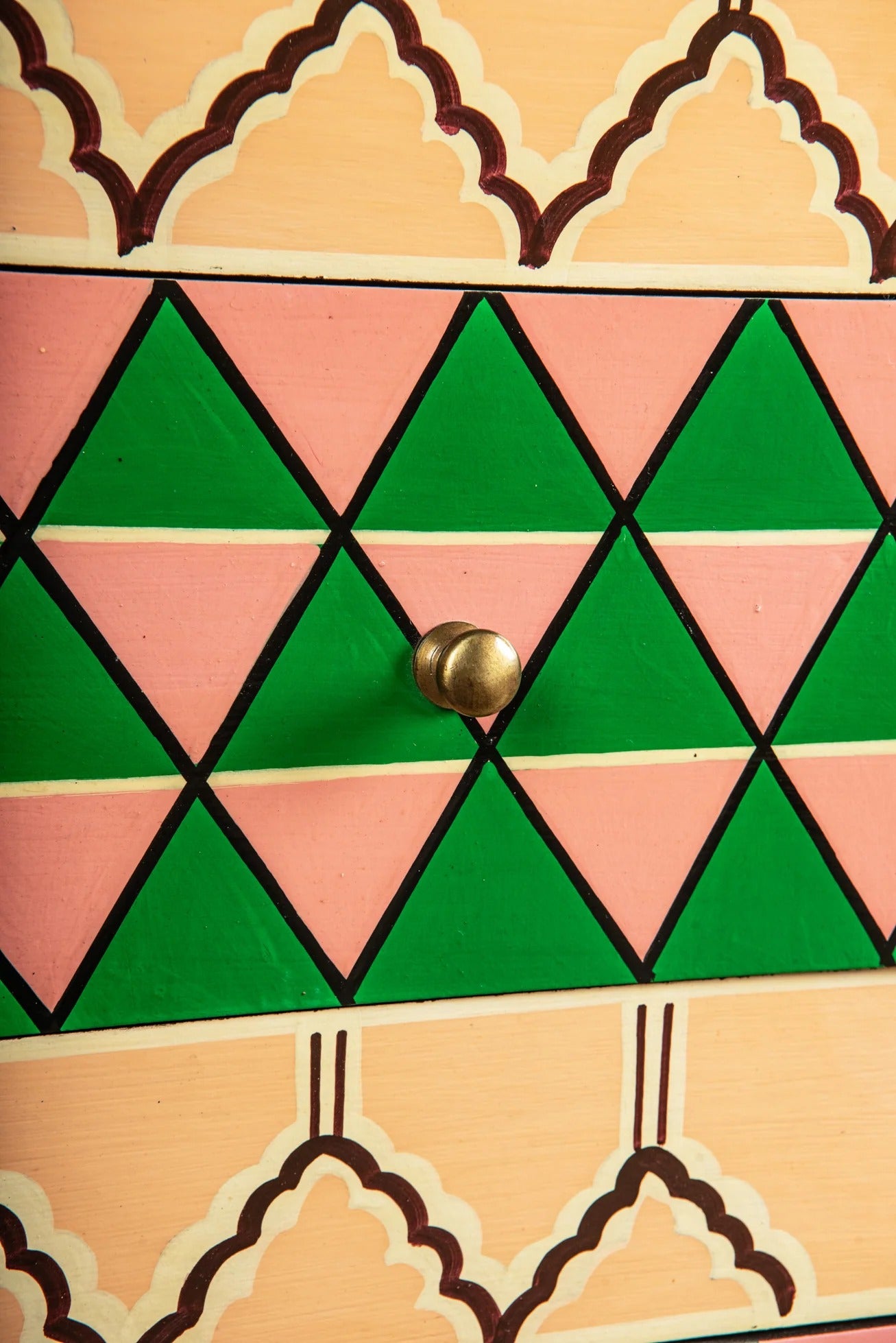 Jaipur Style Mango Wood Hand Painted Bedside Cabinet/ SideBoard Table, Home Decor Table,Bedroom Table, Side Table By J.L.HOME DECOR - J.L.HOME DECOR