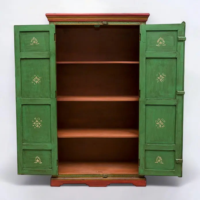 Rajasthani Color Hand Painted Wooden Wardrobe Wardrobe  Antique Hand Painted Wardrobe jlhomedecor2021.myshopify.com