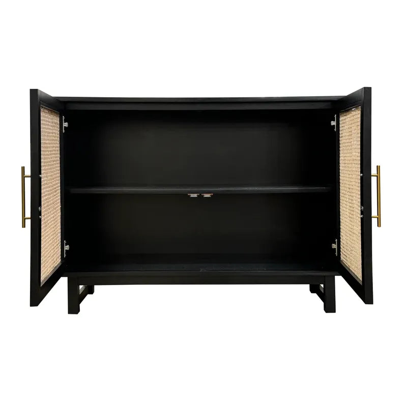 rattan door storage cabinet