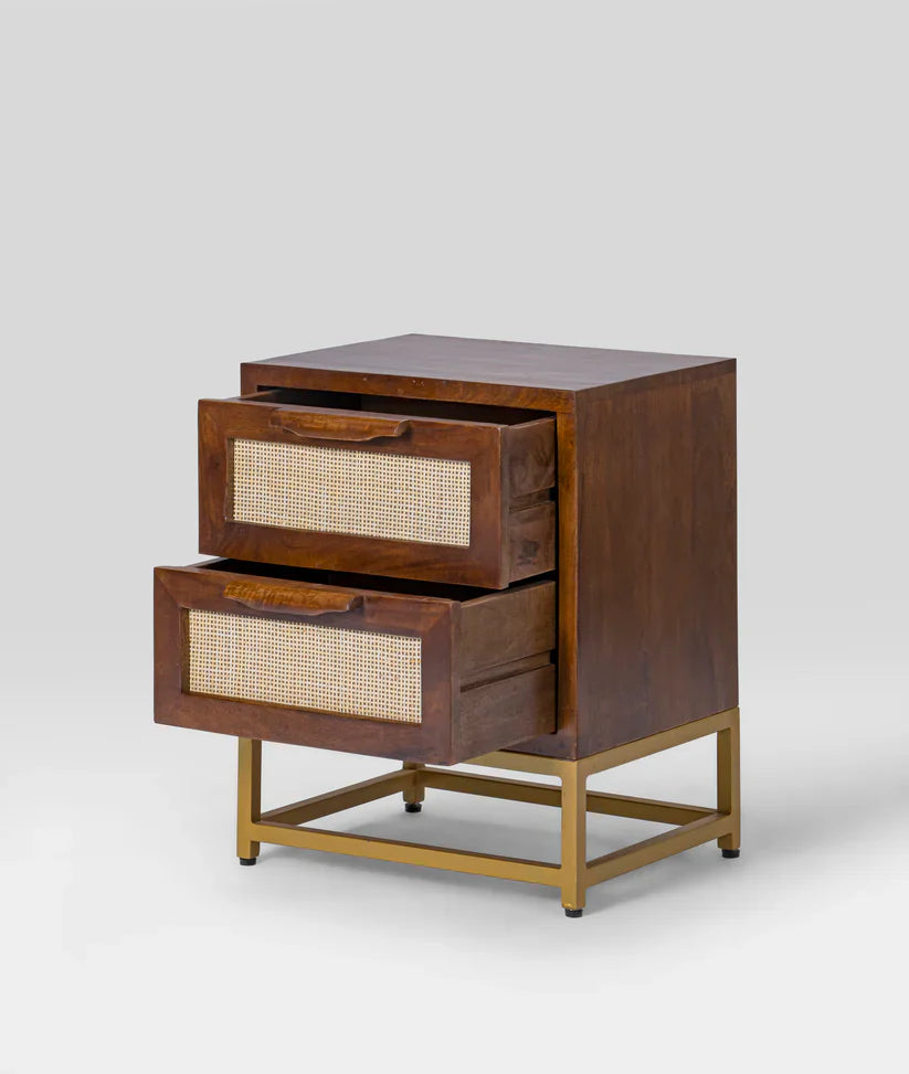 rattan drawers bedside