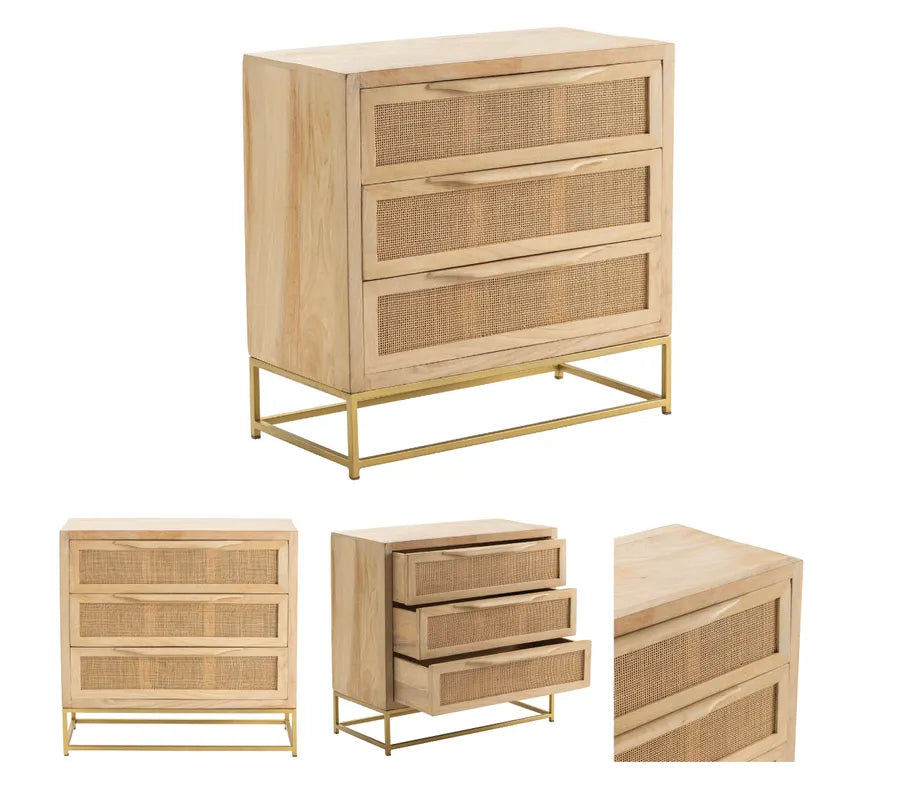 rattan front drawers