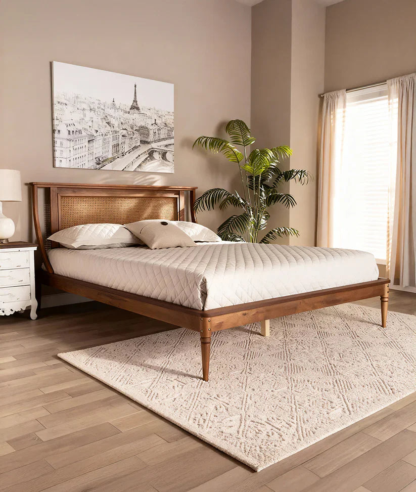 rattan queen bed