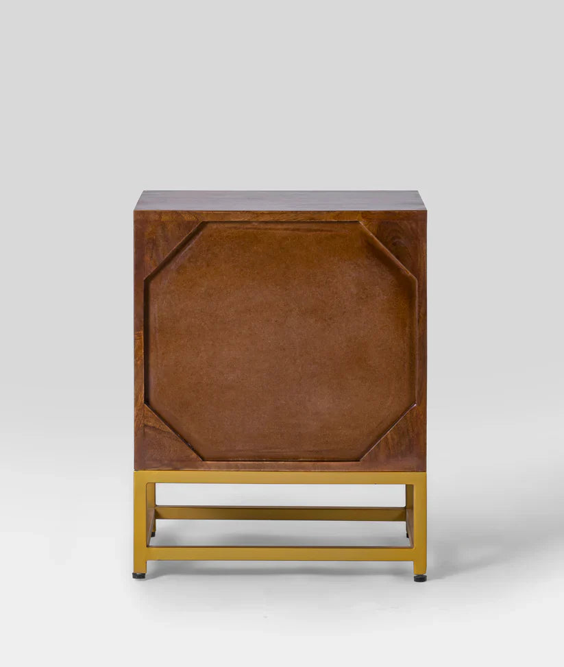 rattan wood bedside