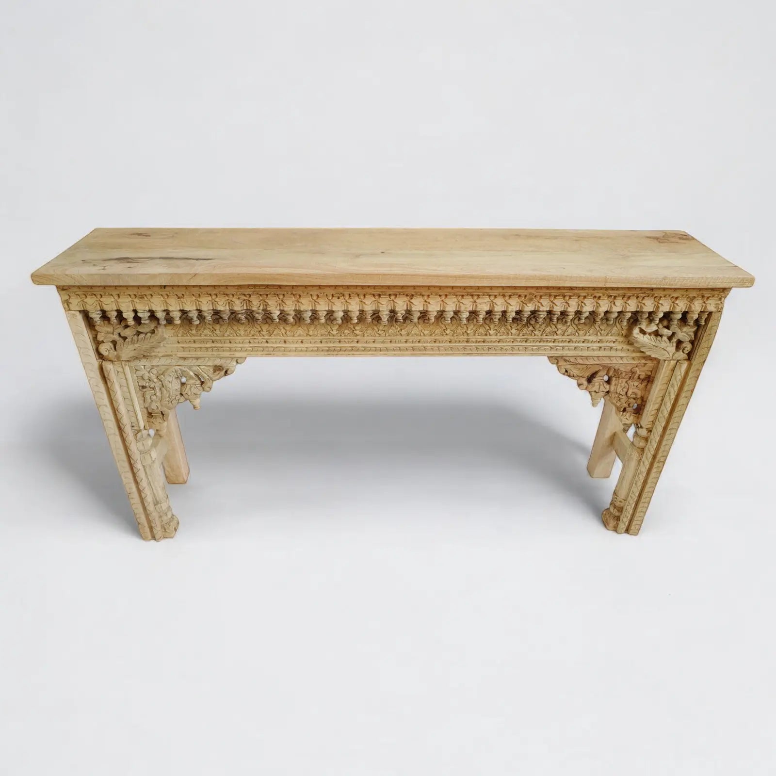 Natural Architectural Solid Wood Console Table Console Table  Architectural Carved Console jlhomedecor2021.myshopify.com