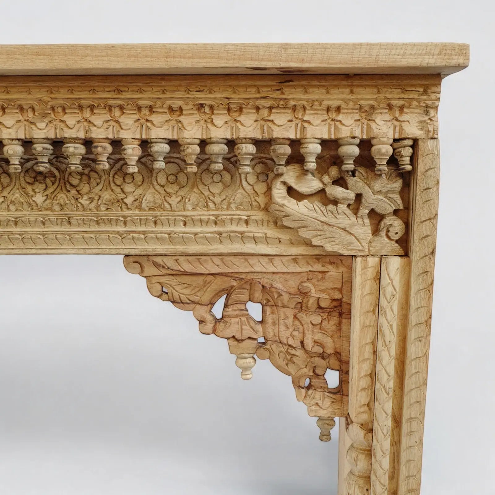 Natural Architectural Solid Wood Console Table Console Table  Architectural Carved Console jlhomedecor2021.myshopify.com