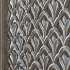 Close-up of textured grey finish – solid mango wood with visible grain
