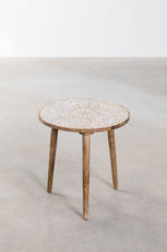 Handmade Nature's Elegance: Handcrafted Round Mango Wood Side Table - A Timeless Accent for Your Home