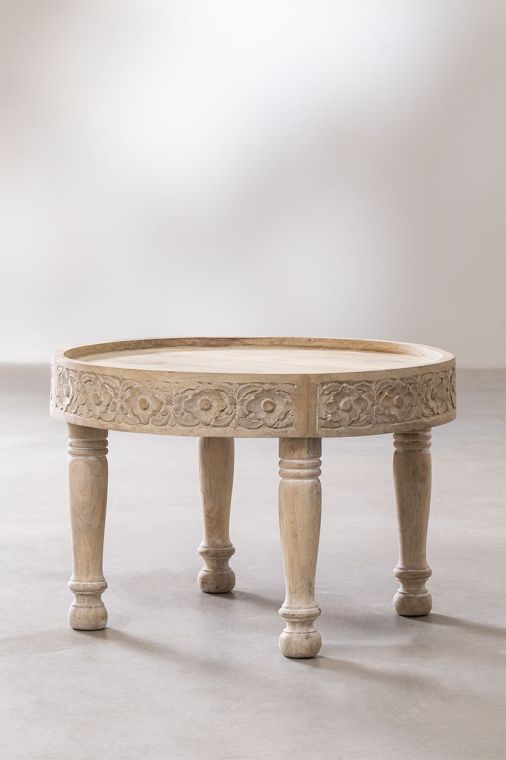 Handmade Nature's Elegance: Handcrafted Round Mango Wood Side Table / Centre Table - A Timeless Accent for Your Home