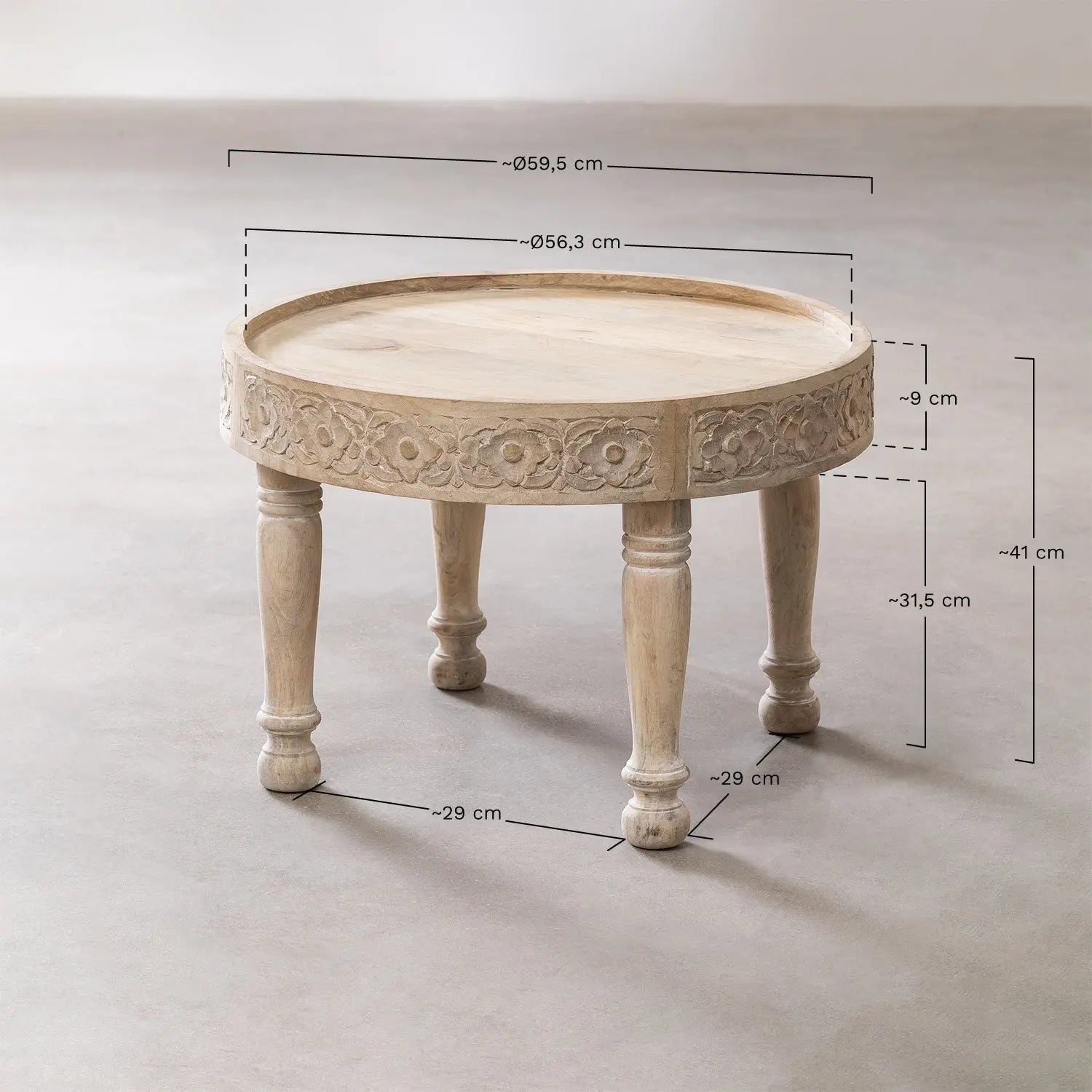 Handmade Nature's Elegance: Handcrafted Round Mango Wood Side Table / Centre Table - A Timeless Accent for Your Home Coffee Table  Industrial 120cm coffee table jlhomedecor2021.myshopify.com