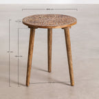 Handmade Nature's Elegance: Handcrafted Round Mango Wood Side Table - A Timeless Accent for Your Home