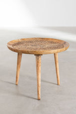 Handmade Nature's Elegance: Handcrafted Round Mango Wood Side Table (40 cm) - A Timeless Accent for Your Home