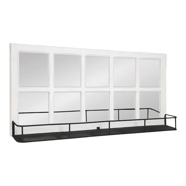 Wooden Mirror With Metal Shelf | 100x45cm - J.L.HOME DECOR
