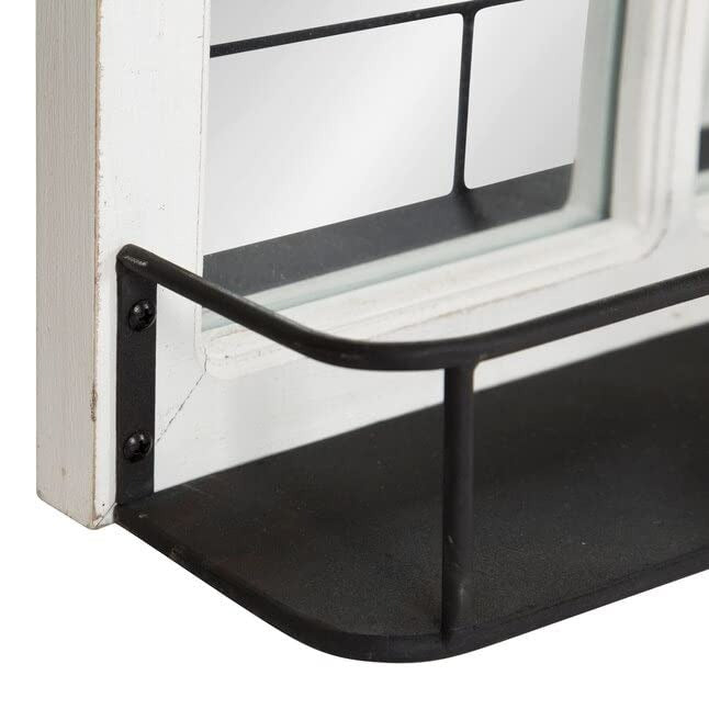 Wooden Mirror With Metal Shelf | 100x45cm - J.L.HOME DECOR