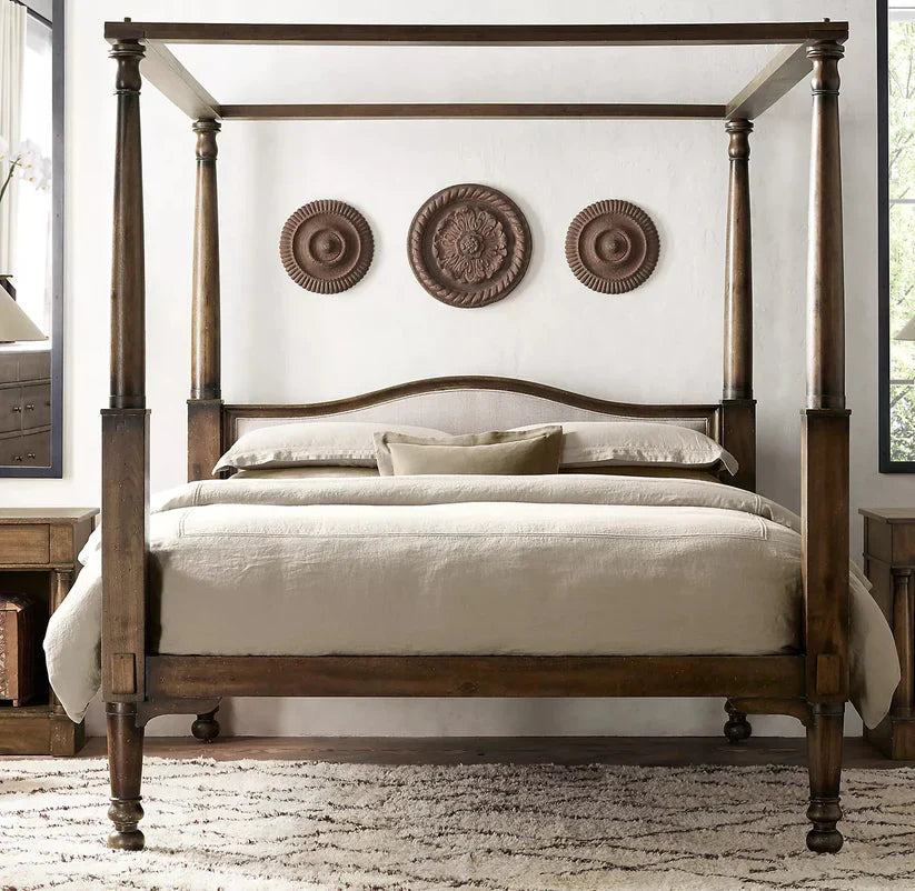 sheesham fretwork poster bed