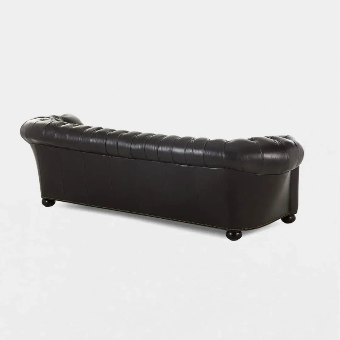 Bristol Noir Luxe Leather 3-Seater Sofa – Handcrafted Comfort by J.L.HOME DECOR