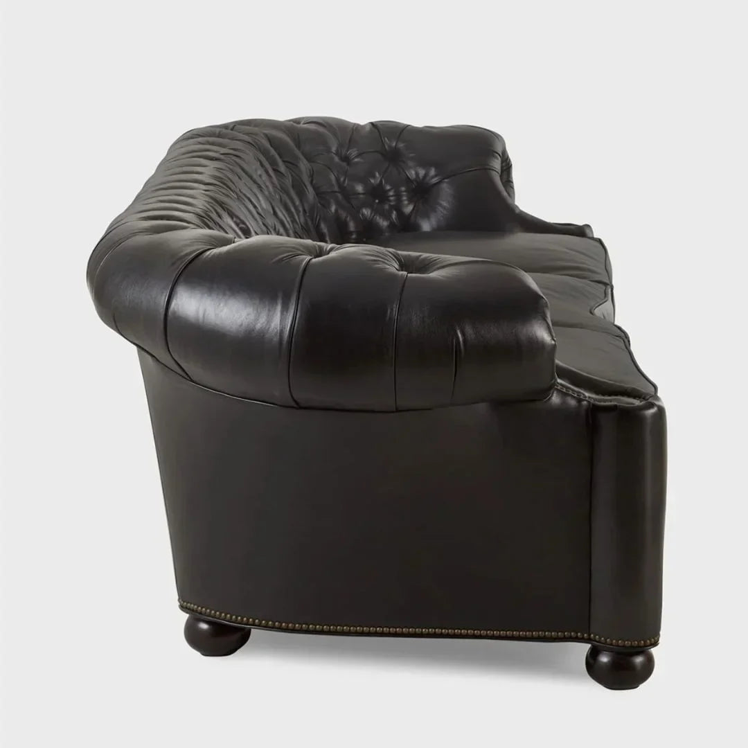 Bristol Noir Luxe Leather 3-Seater Sofa – Handcrafted Comfort by J.L.HOME DECOR