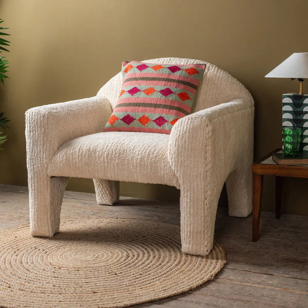 Agata Chenille Upholstered Wooden Arch Chair | living room chairs | lounger | single chairs for living room | lounge chair | chaise lounge chair Chair  bedroom chairs jlhomedecor2021.myshopify.com