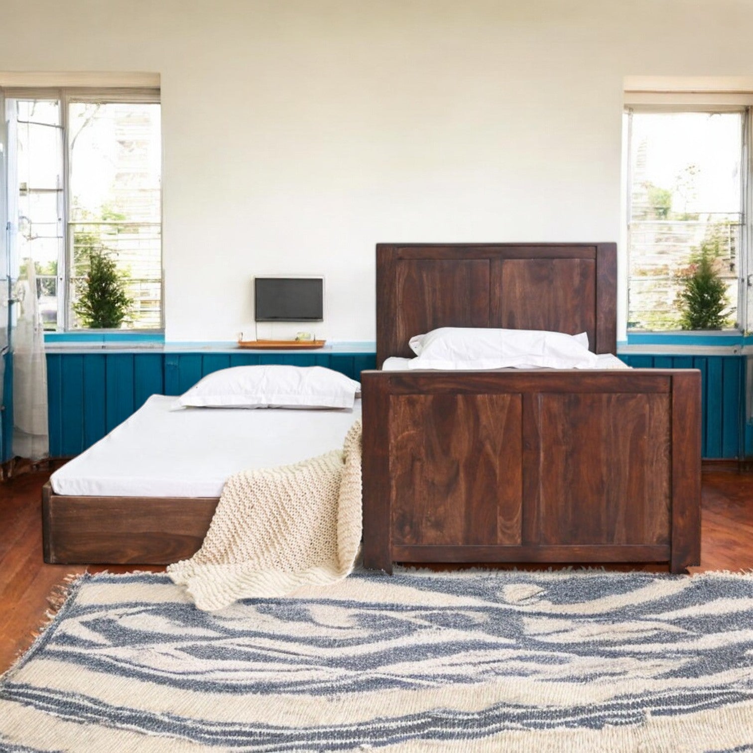 Trundle Solid wooden Bed |Trundle bed|bunk beds|adjustable beds|modern beds|bed room set|simple bed,