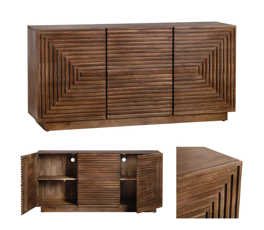 square carved storage cabinet