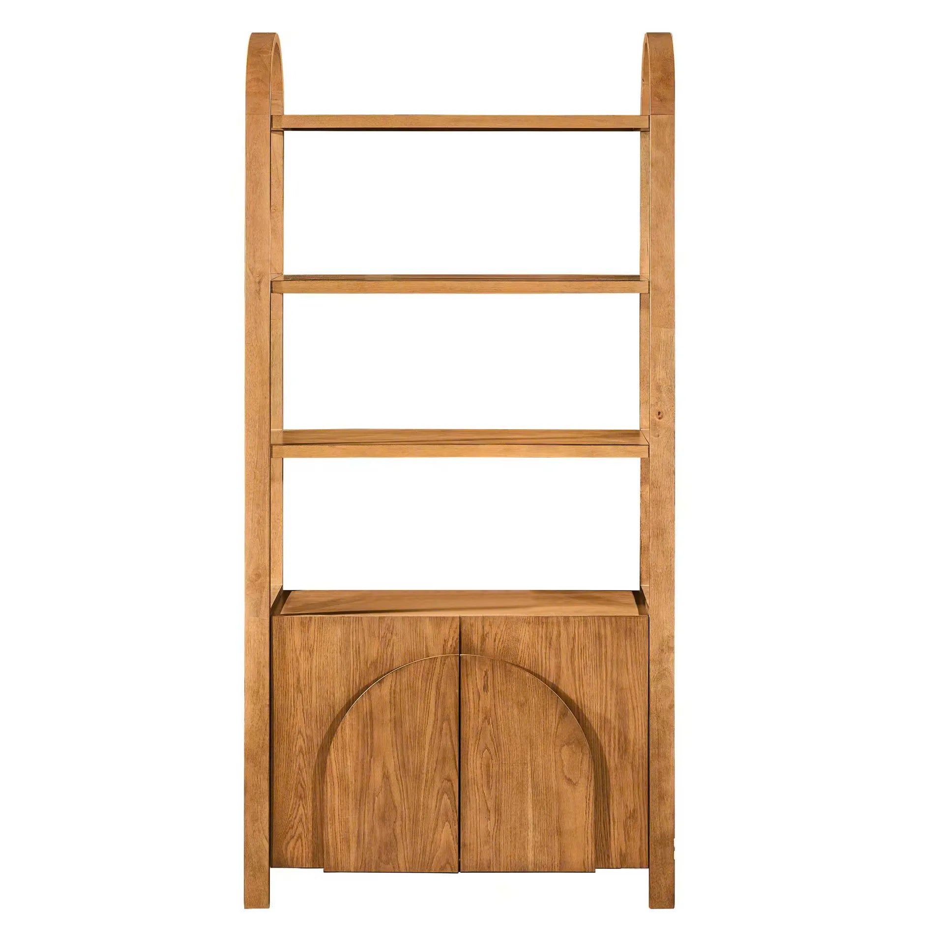 stained light brown shelf
