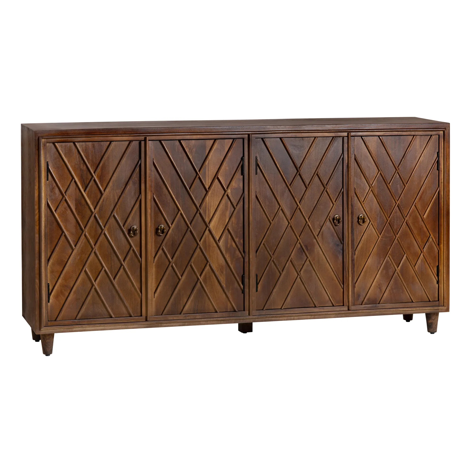 stained mango wood 4-door buffet