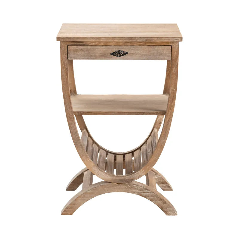 stained side table