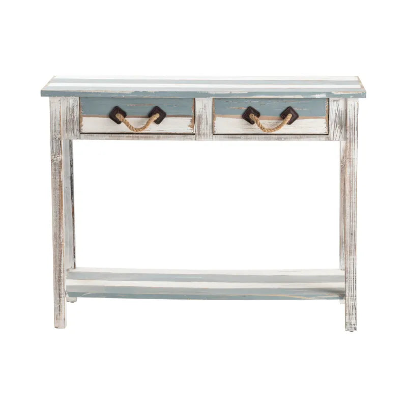 striped console table