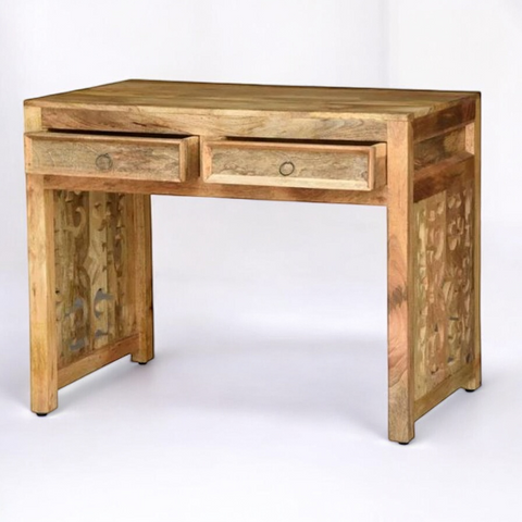 Two Drawer Carving Solid Wood Study Table