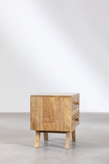 Handmade Indian Handcarved Stylish and Functional Mango Wood Bedside Table with Drawers: Perfect Addition to Your Bedroom