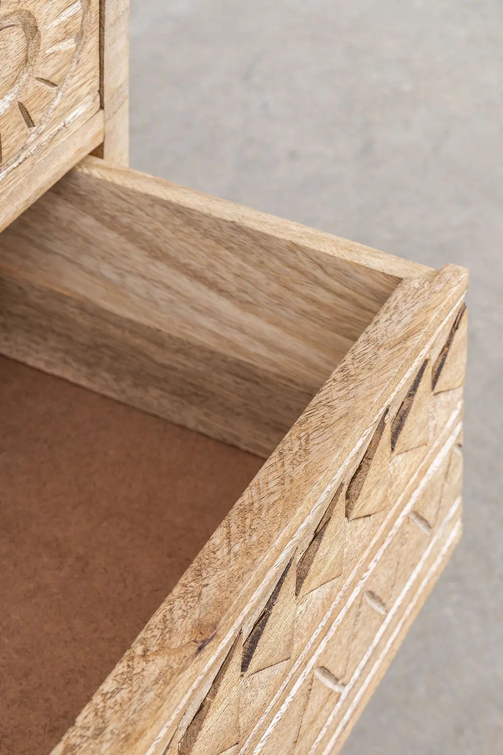 Handmade Indian Handcarved Stylish and Functional Mango Wood Bedside Table with Drawers: Perfect Addition to Your Bedroom Bedside Table  Artisan Craftsmanship jlhomedecor2021.myshopify.com