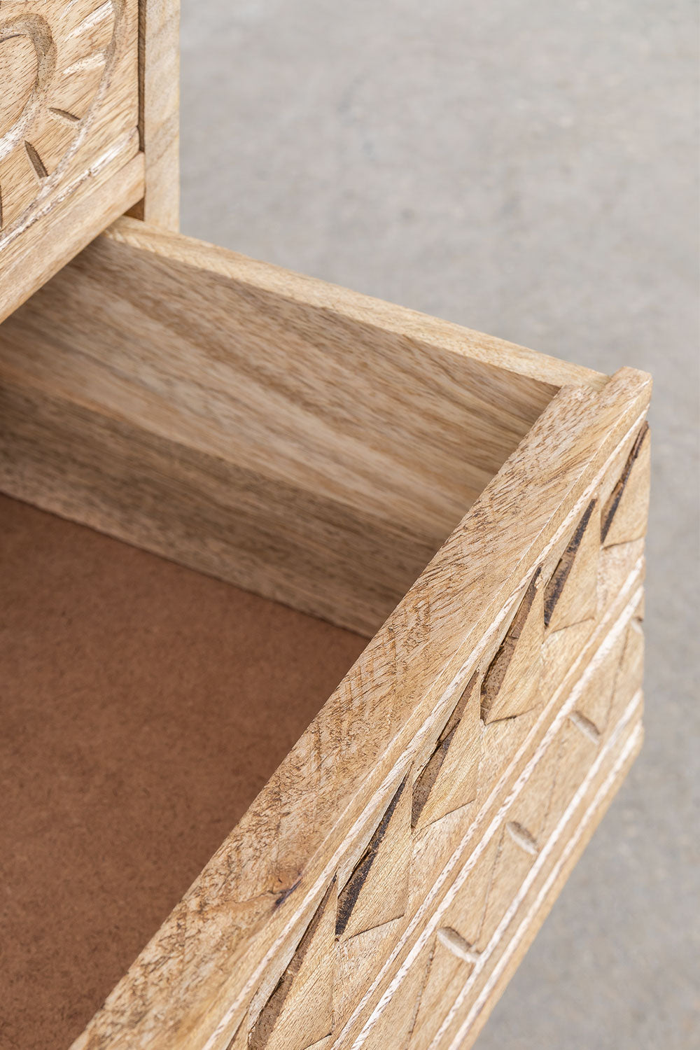 Handmade Indian Handcarved Stylish and Functional Mango Wood Bedside Table with Drawers: Perfect Addition to Your Bedroom