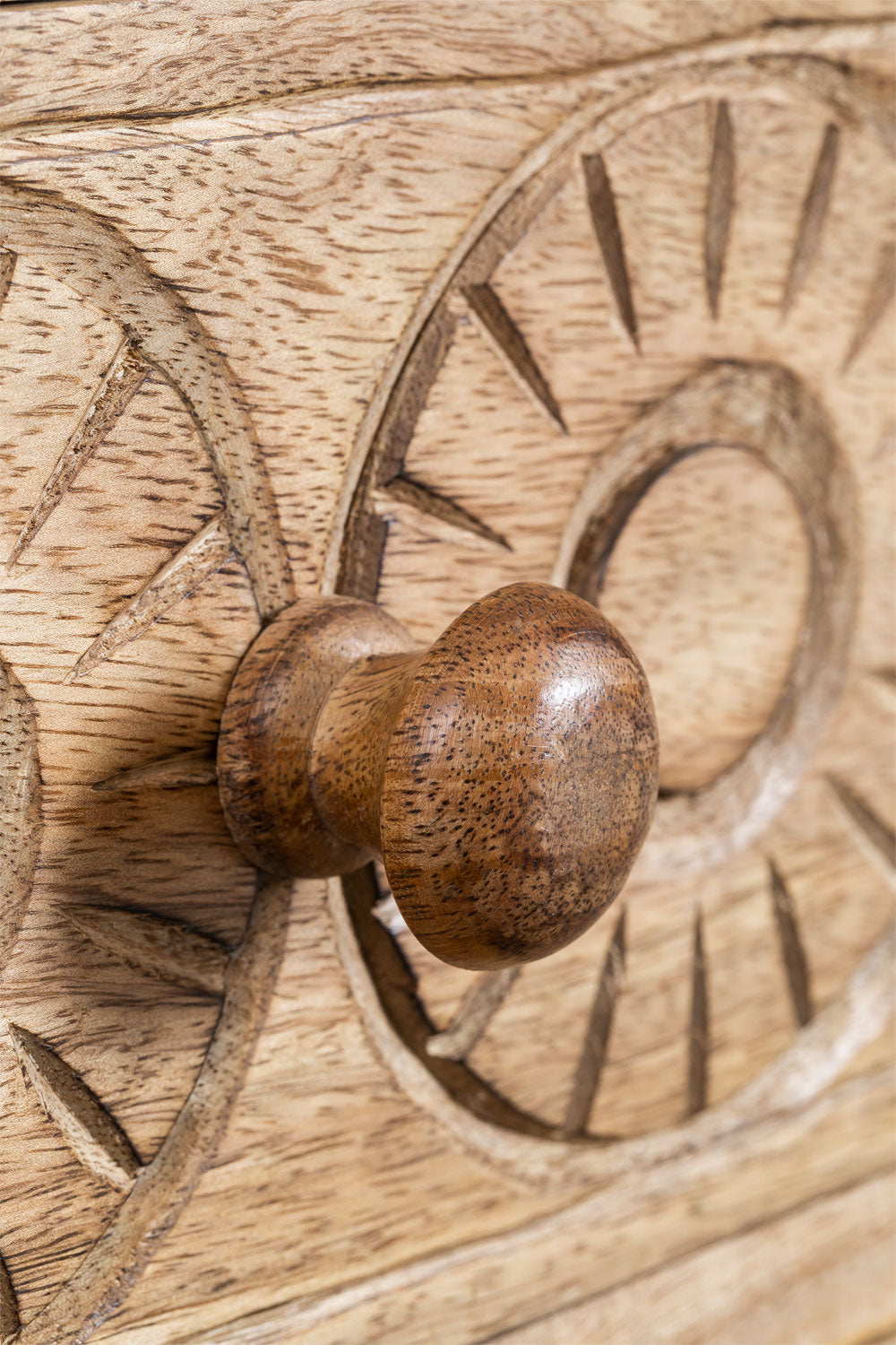 Handmade Indian Handcarved Stylish and Functional Mango Wood Bedside Table with Drawers: Perfect Addition to Your Bedroom