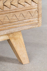 Handmade Indian Handcarved Stylish and Functional Mango Wood Bedside Table with Drawers: Perfect Addition to Your Bedroom