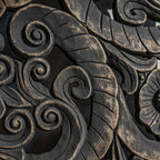 Handcrafted Wooden Mandala Wall Panel | 203x168 cm Mango Wood Bed Headboard | Carved Wood Wall Art for Bedroom & Living Room