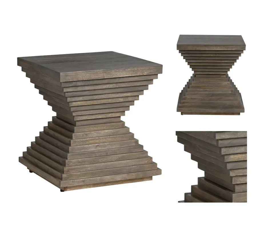 tiered geometric side table