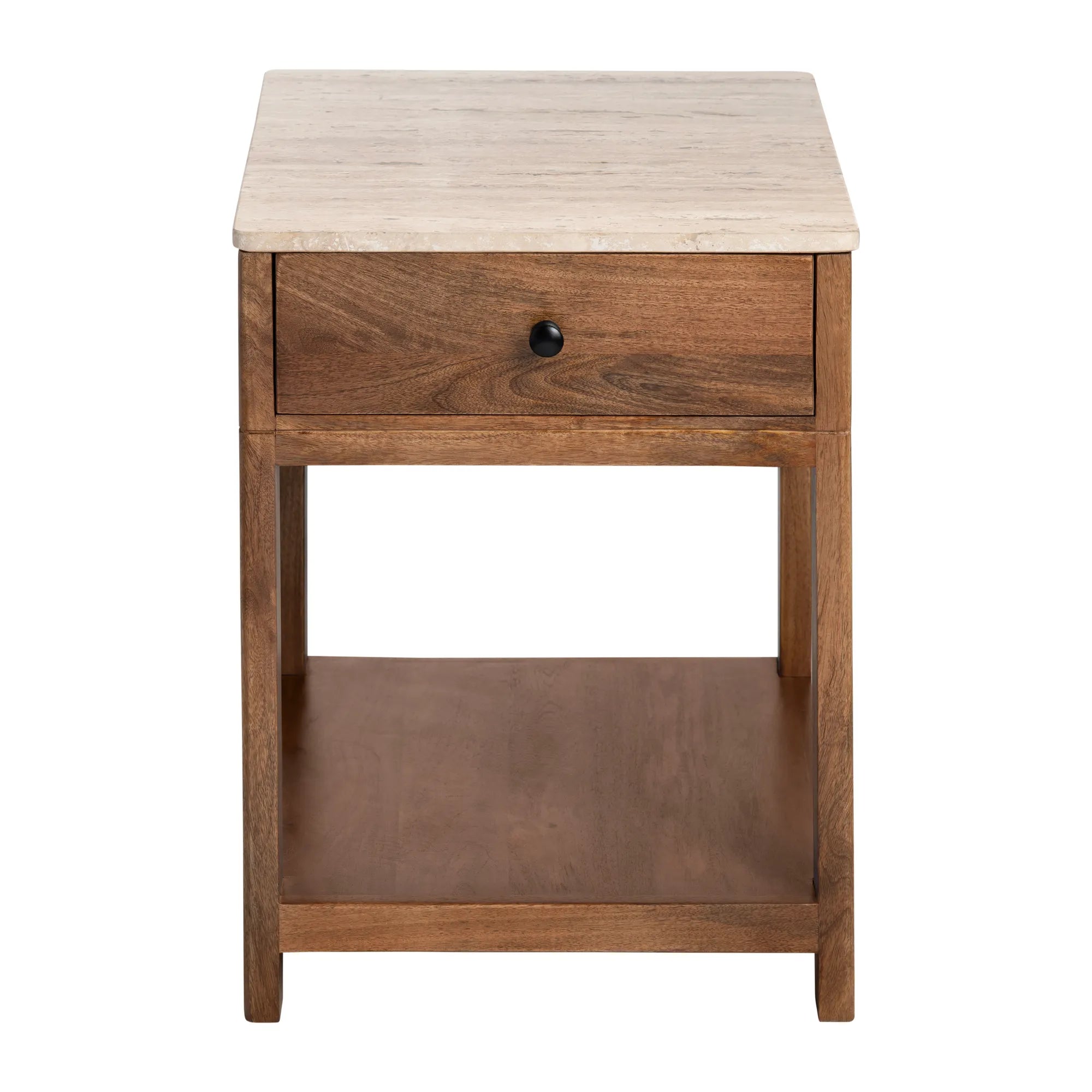  travertine side table