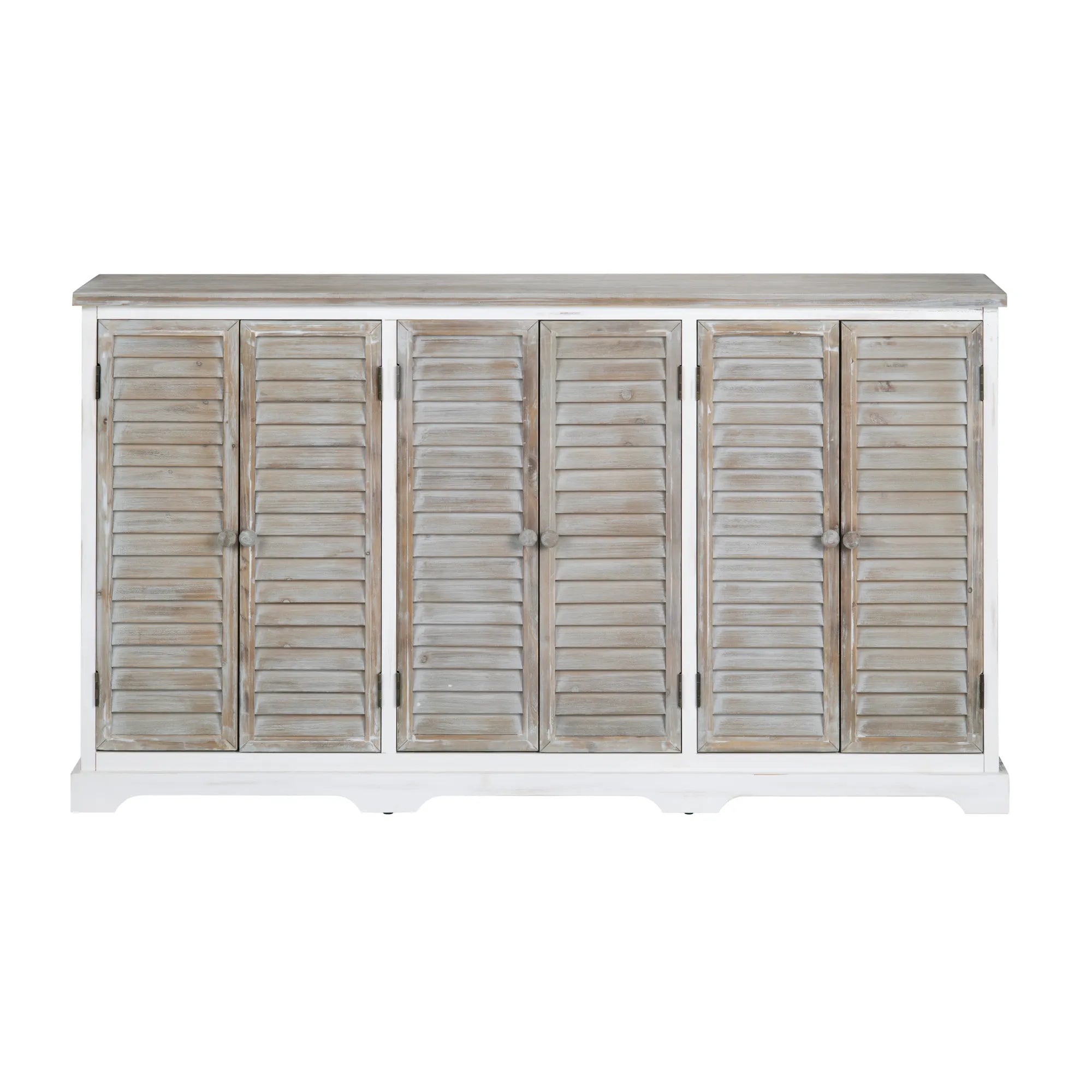 two‑tone distressed sideboard