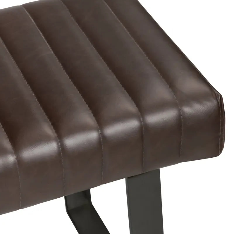 upholstered leather  bench