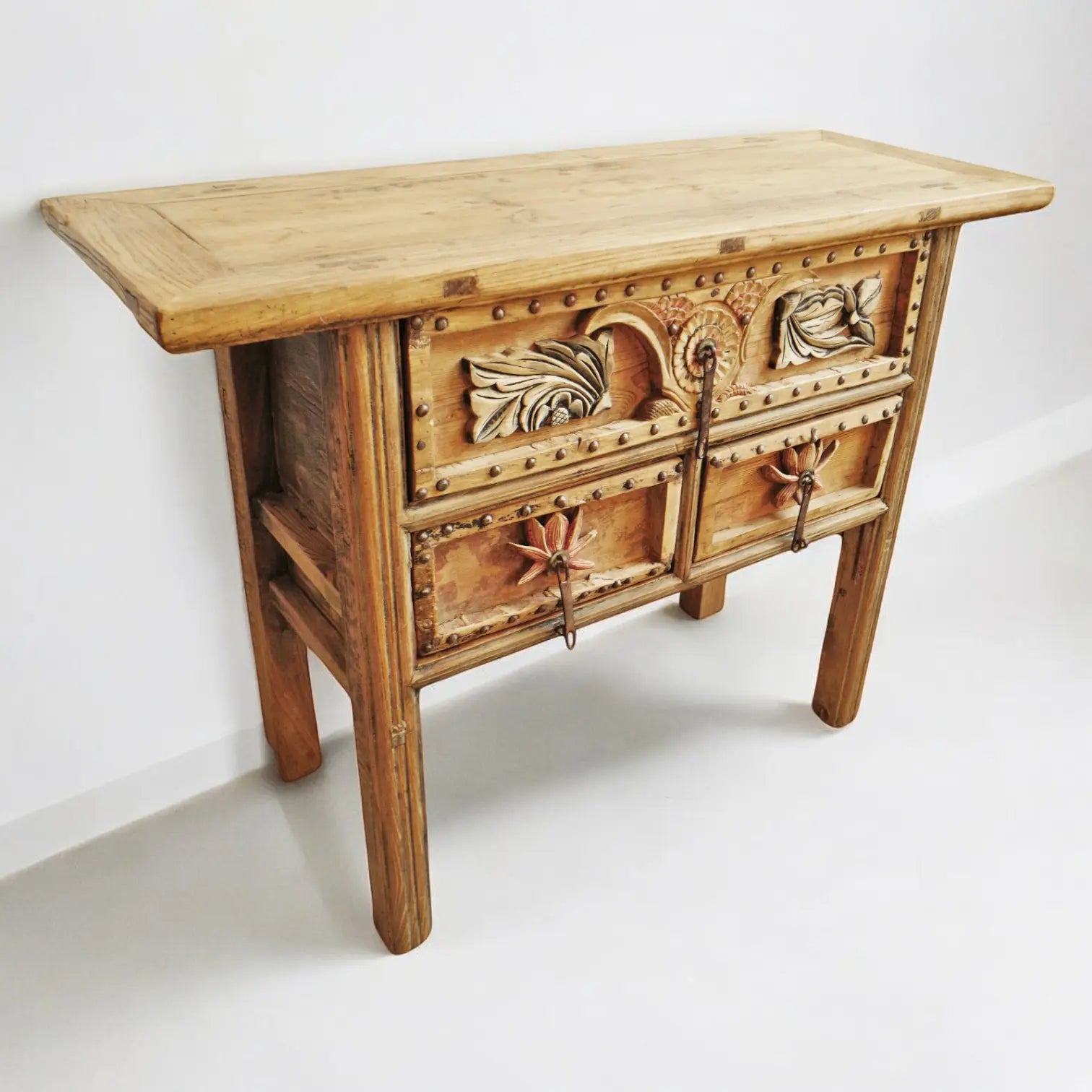 Authentic Village Style Carving Console Table Console Table  Antique Carved Wood Console jlhomedecor2021.myshopify.com