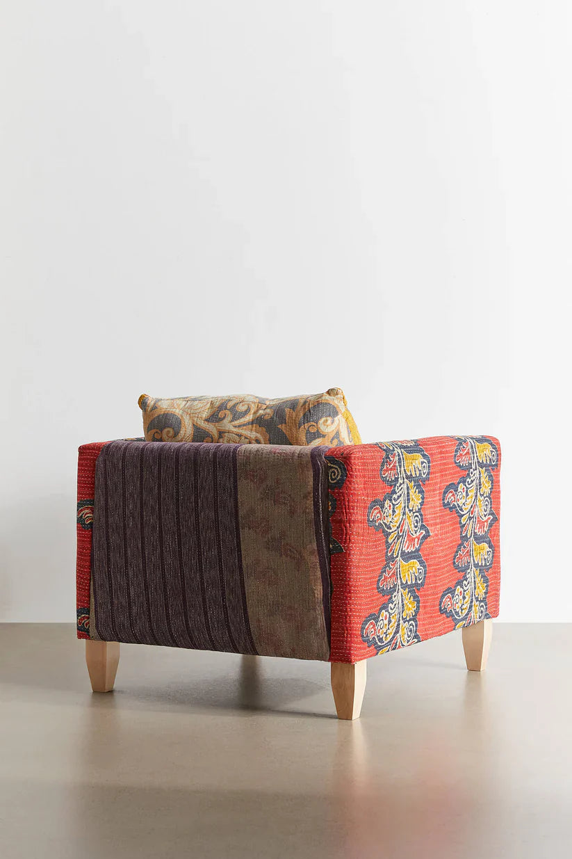 vintage kantha fabric chair