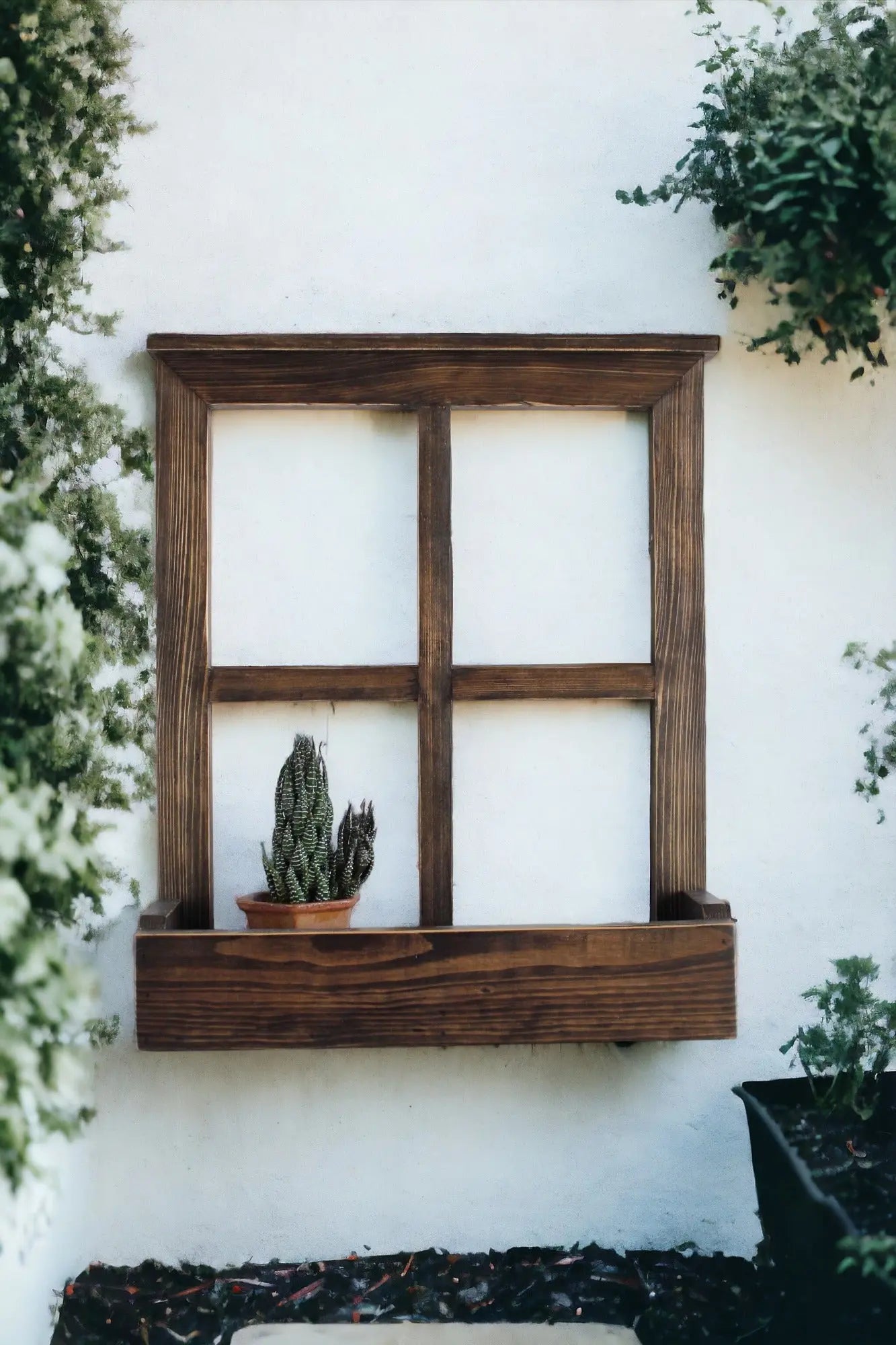 Shabby Wall Planter Wall Planter Walnut balcony wall decor​ handmade wall decor​ jlhomedecor2021.myshopify.com