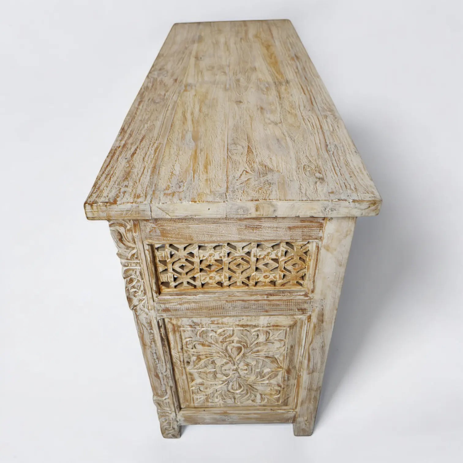 White Wash Architectural Carved Wood Console Table Console Table  Architectural Carved Furniture jlhomedecor2021.myshopify.com