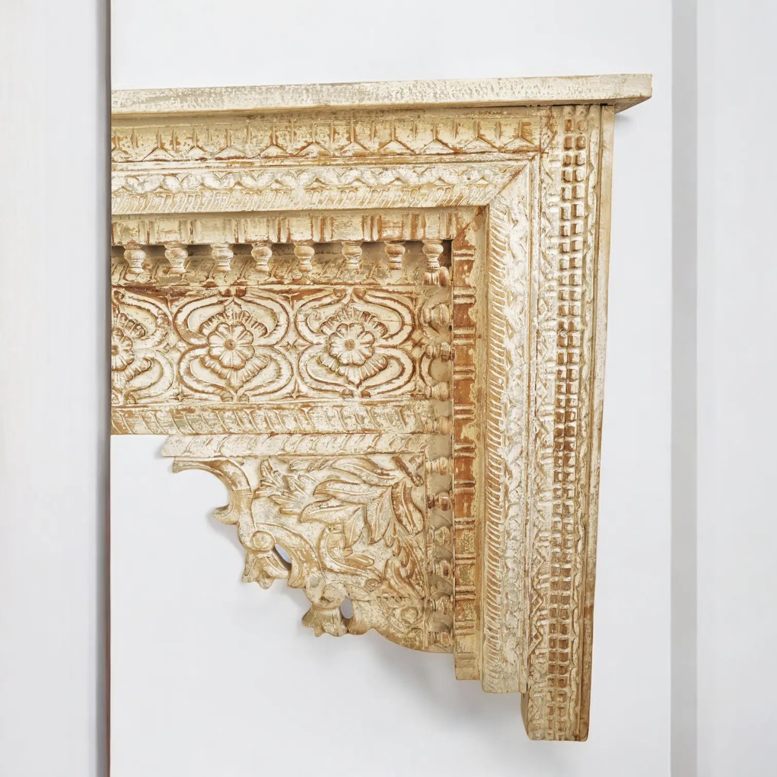 Washed Carved Floral Patterns Arch Console Table - carved console table Console Table  Antique Carved Console jlhomedecor2021.myshopify.com